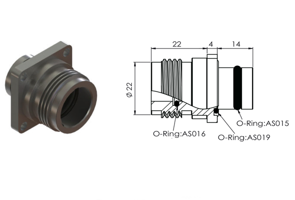 Metal Shell G Flange Connector