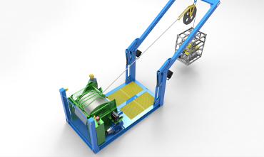 winch system with A frame and ROV